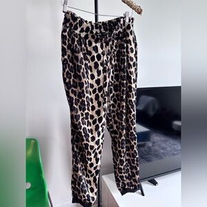 Zara Leopard Print Pants - Black and Tan